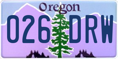 OR license plate 026DRW