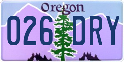 OR license plate 026DRY