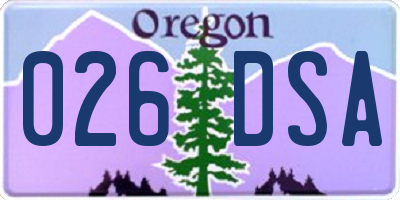 OR license plate 026DSA