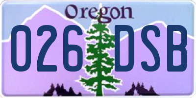OR license plate 026DSB
