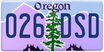 OR license plate 026DSD