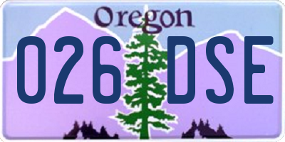 OR license plate 026DSE