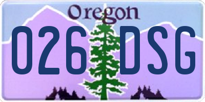 OR license plate 026DSG