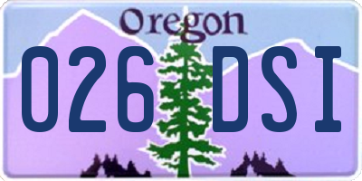OR license plate 026DSI