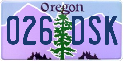 OR license plate 026DSK