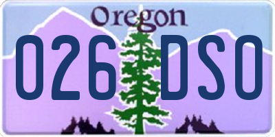 OR license plate 026DSO
