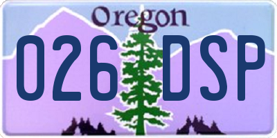 OR license plate 026DSP