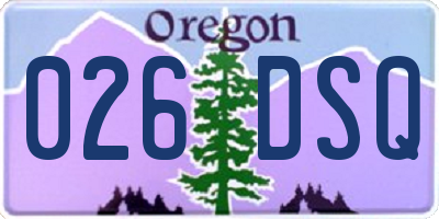 OR license plate 026DSQ