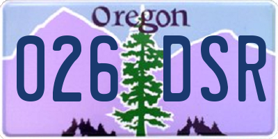 OR license plate 026DSR
