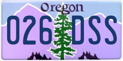OR license plate 026DSS