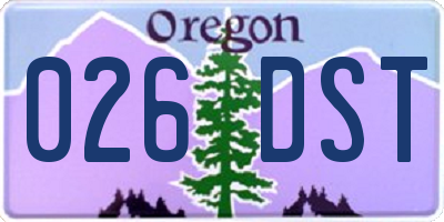 OR license plate 026DST