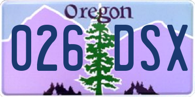 OR license plate 026DSX