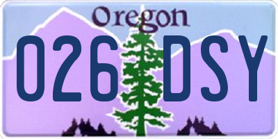 OR license plate 026DSY