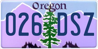 OR license plate 026DSZ