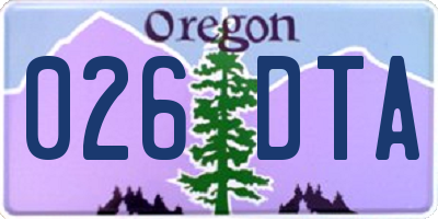 OR license plate 026DTA