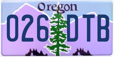 OR license plate 026DTB
