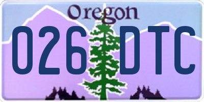 OR license plate 026DTC