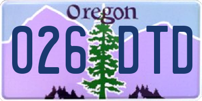 OR license plate 026DTD