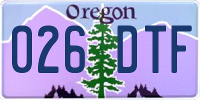 OR license plate 026DTF