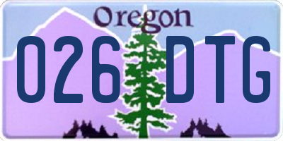 OR license plate 026DTG