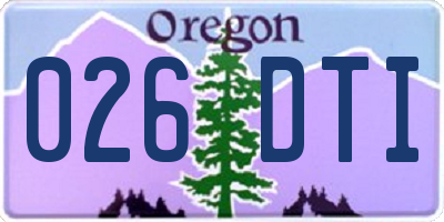 OR license plate 026DTI