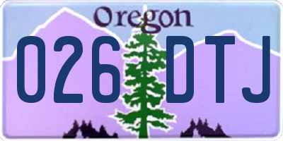 OR license plate 026DTJ