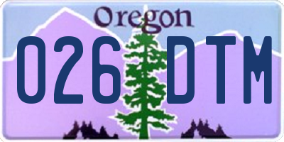 OR license plate 026DTM