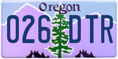 OR license plate 026DTR