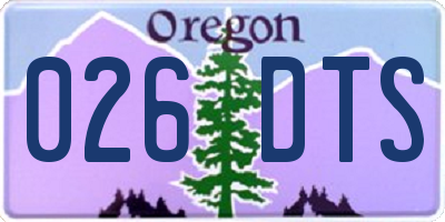 OR license plate 026DTS