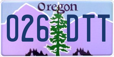 OR license plate 026DTT