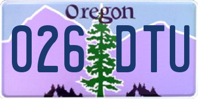 OR license plate 026DTU