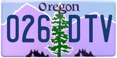 OR license plate 026DTV