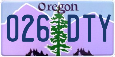 OR license plate 026DTY