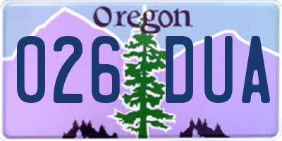 OR license plate 026DUA
