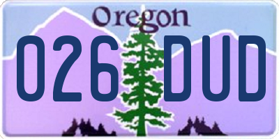 OR license plate 026DUD
