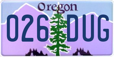 OR license plate 026DUG