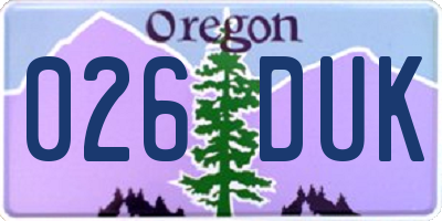 OR license plate 026DUK