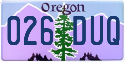OR license plate 026DUQ