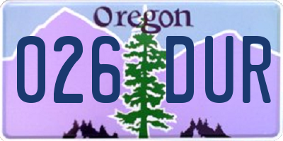 OR license plate 026DUR