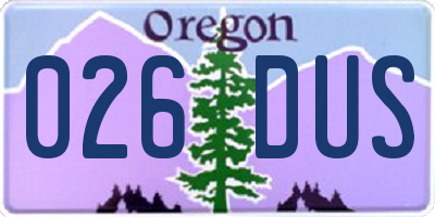 OR license plate 026DUS
