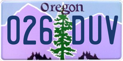 OR license plate 026DUV