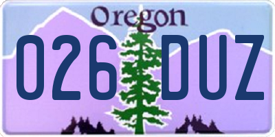 OR license plate 026DUZ