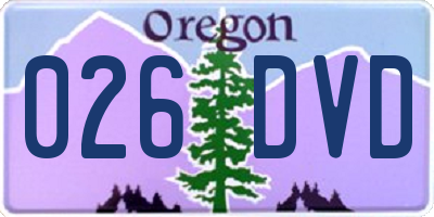 OR license plate 026DVD
