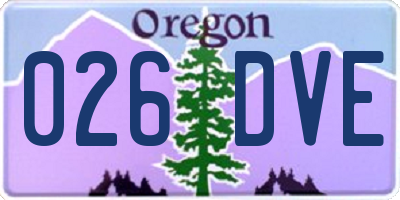 OR license plate 026DVE