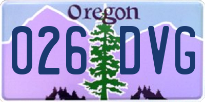 OR license plate 026DVG