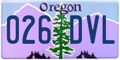 OR license plate 026DVL