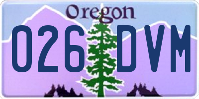 OR license plate 026DVM