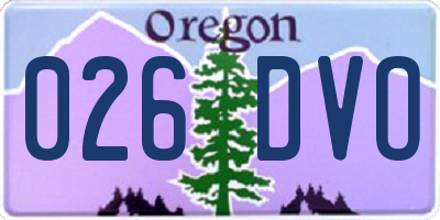 OR license plate 026DVO