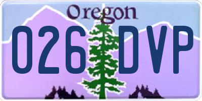 OR license plate 026DVP