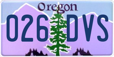 OR license plate 026DVS